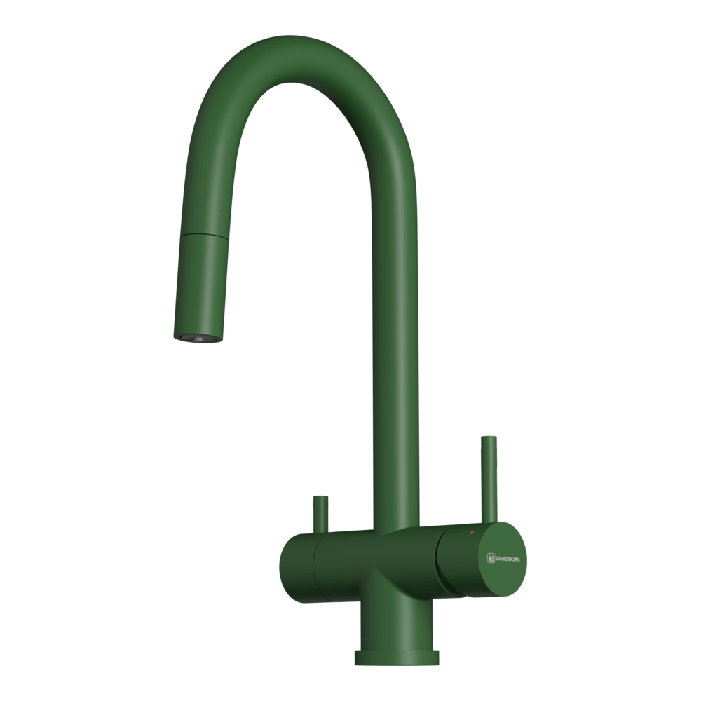 Кухонный смеситель Omoikiri Akita-S-RG латунь/royal green